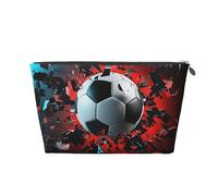Mexpekil Borsa per il trucco impermeabile per cosmetici, piccola custodia per trucco, accessori da viaggio portatili, regali per donne, uomini e ragazze, Pausa Calcio, One Size