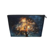 Mexpekil Borsa per il trucco impermeabile per cosmetici, piccola custodia per trucco, accessori da viaggio portatili, regali per donne, uomini e ragazze, Alberi Luminosi, One Size