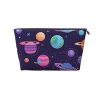 Mexpekil Borsa per il trucco impermeabile per cosmetici, piccola custodia per trucco, accessori da viaggio portatili, regali per donne, uomini e ragazze, Space Planet Viola, One Size
