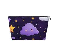 Mexpekil Borsa per il trucco impermeabile per cosmetici, piccola custodia per trucco, accessori da viaggio portatili, regali per donne, uomini e ragazze, Cartone animato stelle nuvole stella, One Size