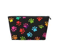 Mexpekil Borsa per il trucco impermeabile per cosmetici, piccola custodia per trucco, accessori da viaggio portatili, regali per donne, uomini e ragazze, Stampa di zampe colorate al neon, One Size