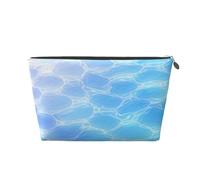 Mexpekil Borsa per il trucco impermeabile per cosmetici, piccola custodia per trucco, accessori da viaggio portatili, regali per donne, uomini e ragazze, Acqua blu., One Size