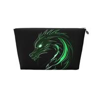 Mexpekil Borsa per il trucco impermeabile per cosmetici, piccola custodia per trucco, accessori da viaggio portatili, regali per donne, uomini e ragazze, Drago Verde Fuoco, One Size