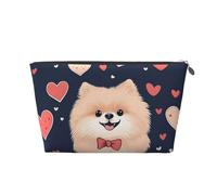Mexpekil Borsa per il trucco impermeabile per cosmetici, piccola custodia per trucco, accessori da viaggio portatili, regali per donne, uomini e ragazze, Cuori di cane carino, One Size