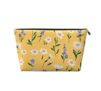 Mexpekil Borsa per il trucco impermeabile per cosmetici, piccola custodia per trucco, accessori da viaggio portatili, regali per donne, uomini e ragazze, Margherite Piccole Giallo, One Size