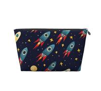 Mexpekil Borsa per il trucco impermeabile per cosmetici, piccola custodia per trucco, accessori da viaggio portatili, regali per donne, uomini e ragazze, Astronavi Stelle, One Size