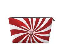 Mexpekil Borsa per il trucco impermeabile per cosmetici, piccola custodia per trucco, accessori da viaggio portatili, regali per donne, uomini e ragazze, Turbinio bianco rosso caramella, One Size