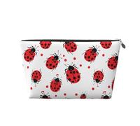 Mexpekil Borsa per il trucco impermeabile per cosmetici, piccola custodia per trucco, accessori da viaggio portatili, regali per donne, uomini e ragazze, Coccinella, One Size