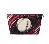 Mexpekil Borsa per il trucco impermeabile per cosmetici, piccola custodia per trucco, accessori da viaggio portatili, regali per donne, uomini e ragazze, Cerchio Rosso Baseball, One Size