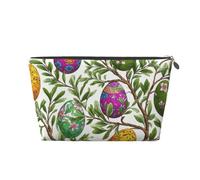 Mexpekil Borsa per il trucco impermeabile per cosmetici, piccola custodia per trucco, accessori da viaggio portatili, regali per donne, uomini e ragazze, Ramo di albero delle uova di Pasqua, One Size