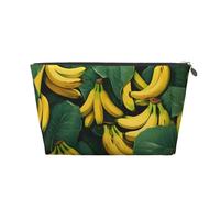 Mexpekil Borsa per il trucco impermeabile per cosmetici, piccola custodia per trucco, accessori da viaggio portatili, regali per donne, uomini e ragazze, Foglie Verde Banana, One Size