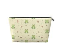 Mexpekil Borsa per il trucco impermeabile per cosmetici, piccola custodia per trucco, accessori da viaggio portatili, regali per donne, uomini e ragazze, Motivo rana cartone animato, One Size