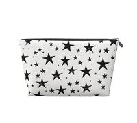 Mexpekil Borsa per il trucco impermeabile per cosmetici, piccola custodia per trucco, accessori da viaggio portatili, regali per donne, uomini e ragazze, Stelle nere, One Size