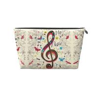 Mexpekil Borsa per il trucco impermeabile per cosmetici, piccola custodia per trucco, accessori da viaggio portatili, regali per donne, uomini e ragazze, Parola nota musicale, One Size