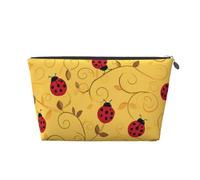 Mexpekil Borsa per il trucco impermeabile per cosmetici, piccola custodia per trucco, accessori da viaggio portatili, regali per donne, uomini e ragazze, Ramo giallo coccinella, One Size