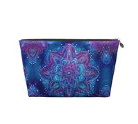Mexpekil Borsa per il trucco impermeabile per cosmetici, piccola custodia per trucco, accessori da viaggio portatili, regali per donne, uomini e ragazze, Viola Mandala Fiore, One Size