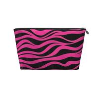Mexpekil Borsa per il trucco impermeabile per cosmetici, piccola custodia per trucco, accessori da viaggio portatili, regali per donne, uomini e ragazze, Motivo Zebra Rosa acceso, One Size
