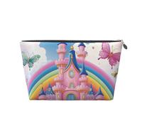 Mexpekil Borsa per il trucco impermeabile per cosmetici, piccola custodia per trucco, accessori da viaggio portatili, regali per donne, uomini e ragazze, Castello Arcobaleno Colorato, One Size