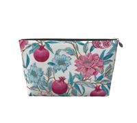 Mexpekil Borsa per il trucco impermeabile per cosmetici, piccola custodia per trucco, accessori da viaggio portatili, regali per donne, uomini e ragazze, Ramo rosa melograno verde acqua, One Size