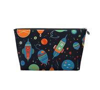Mexpekil Borsa per il trucco impermeabile per cosmetici, piccola custodia per trucco, accessori da viaggio portatili, regali per donne, uomini e ragazze, Universo Planet Rocket, One Size
