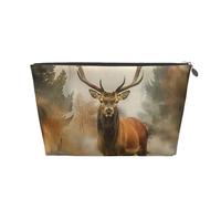 Mexpekil Borsa per il trucco impermeabile per cosmetici, piccola custodia per trucco, accessori da viaggio portatili, regali per donne, uomini e ragazze, Arte dei cervi, One Size