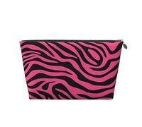Mexpekil Borsa per il trucco impermeabile per cosmetici, piccola custodia per trucco, accessori da viaggio portatili, regali per donne, uomini e ragazze, Motivo Zebra Rosa, One Size