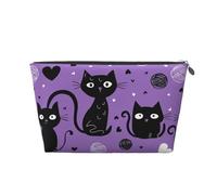 Mexpekil Borsa per il trucco impermeabile per cosmetici, piccola custodia per trucco, accessori da viaggio portatili, regali per donne, uomini e ragazze, Cuori di gatti neri, One Size