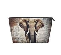 Mexpekil Borsa per il trucco impermeabile per cosmetici, piccola custodia per trucco, accessori da viaggio portatili, regali per donne, uomini e ragazze, Elefante Vintage, One Size