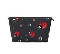 Mexpekil Borsa per il trucco impermeabile per cosmetici, piccola custodia per trucco, accessori da viaggio portatili, regali per donne, uomini e ragazze, Coccinelle Goccia di pioggia, One Size