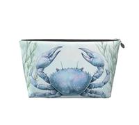 Mexpekil Borsa per il trucco impermeabile per cosmetici, piccola custodia per trucco, accessori da viaggio portatili, regali per donne, uomini e ragazze, Acquerello Granchio Subacqueo, One Size