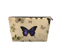 Mexpekil Borsa per il trucco impermeabile per cosmetici, piccola custodia per trucco, accessori da viaggio portatili, regali per donne, uomini e ragazze, Farfalla vintage, One Size