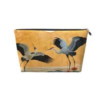 Mexpekil Borsa per il trucco impermeabile per cosmetici, piccola custodia per trucco, accessori da viaggio portatili, regali per donne, uomini e ragazze, Gru Giappone Pattern, One Size