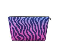 Mexpekil Borsa per il trucco impermeabile per cosmetici, piccola custodia per trucco, accessori da viaggio portatili, regali per donne, uomini e ragazze, Pelle Zebra fluo, One Size