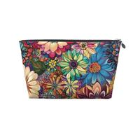 Mexpekil Borsa per il trucco impermeabile per cosmetici, piccola custodia per trucco, accessori da viaggio portatili, regali per donne, uomini e ragazze, Mandala floreale colorato, One Size