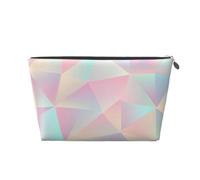 Mexpekil Borsa per il trucco impermeabile per cosmetici, piccola custodia per trucco, accessori da viaggio portatili, regali per donne, uomini e ragazze, Triangolo Rosa Neon, One Size