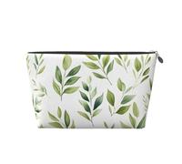 Mexpekil Borsa per il trucco impermeabile per cosmetici, piccola custodia per trucco, accessori da viaggio portatili, regali per donne, uomini e ragazze, Ramo foglia verde arte, One Size