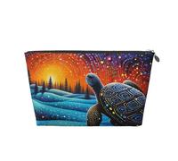 Mexpekil Borsa per il trucco impermeabile per cosmetici, piccola custodia per trucco, accessori da viaggio portatili, regali per donne, uomini e ragazze, Magia delle tartarughe d'arte, One Size