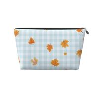 Mexpekil Borsa per il trucco impermeabile per cosmetici, piccola custodia per trucco, accessori da viaggio portatili, regali per donne, uomini e ragazze, Fall Leaves O Plaid Blu, One Size