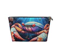 Mexpekil Borsa per il trucco impermeabile per cosmetici, piccola custodia per trucco, accessori da viaggio portatili, regali per donne, uomini e ragazze, Coralli di granchio colorati colorati, One