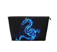 Mexpekil Borsa per il trucco impermeabile per cosmetici, piccola custodia per trucco, accessori da viaggio portatili, regali per donne, uomini e ragazze, Drago Blu Incandescente, One Size