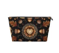 Mexpekil Borsa per il trucco impermeabile per cosmetici, piccola custodia per trucco, accessori da viaggio portatili, regali per donne, uomini e ragazze, Mandala Foglie Autunnali, One Size