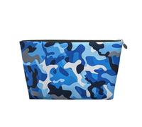 Mexpekil Borsa per il trucco impermeabile per cosmetici, piccola custodia per trucco, accessori da viaggio portatili, regali per donne, uomini e ragazze, Blu Cielo Camouflage, One Size