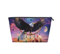 Mexpekil Borsa per il trucco impermeabile per cosmetici, piccola custodia per trucco, accessori da viaggio portatili, regali per donne, uomini e ragazze, Aquila Flying Deamcatcher Montagne, One Size