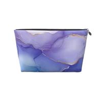 Mexpekil Borsa per il trucco impermeabile per cosmetici, piccola custodia per trucco, accessori da viaggio portatili, regali per donne, uomini e ragazze, Marmo Con Lavanda Blu, One Size