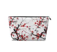 Mexpekil Borsa per il trucco impermeabile per cosmetici, piccola custodia per trucco, accessori da viaggio portatili, regali per donne, uomini e ragazze, Inchiostro Cherry Blossom, One Size