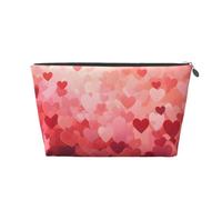 Mexpekil Borsa per il trucco impermeabile per cosmetici, piccola custodia per trucco, accessori da viaggio portatili, regali per donne, uomini e ragazze, Cuori rossi, One Size