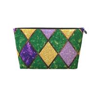 Mexpekil Borsa per il trucco impermeabile per cosmetici, piccola custodia per trucco, accessori da viaggio portatili, regali per donne, uomini e ragazze, Arte Geometrica Glitter, One Size