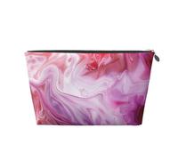 Mexpekil Borsa per il trucco impermeabile per cosmetici, piccola custodia per trucco, accessori da viaggio portatili, regali per donne, uomini e ragazze, Fluid Art Rosa Viola, One Size