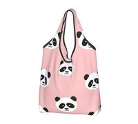 Mexpekil Borsa per la spesa pieghevole Cartoon Panda Head riutilizzabile impermeabile Tote Bag per lo shopping quotidiano
