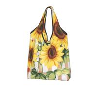 Mexpekil Borsa per la spesa pieghevole con girasole scozzese rosso riutilizzabile impermeabile Tote Bag per lo shopping quotidiano